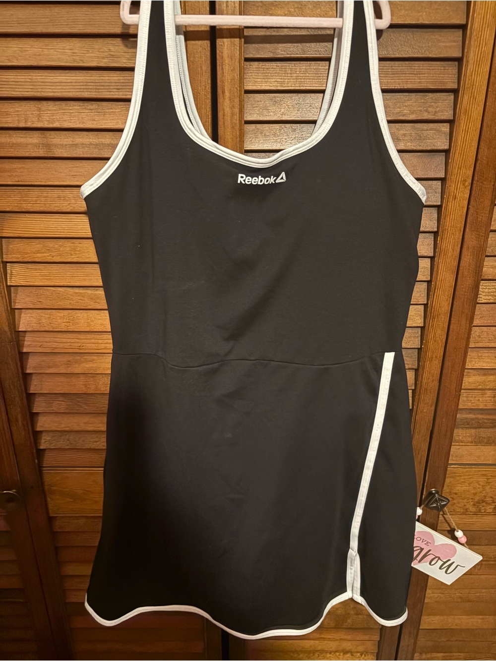 Reebok Black Athletic Tank Dress with White Trim Accents